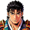 霸王丸的角色头像，黑色头发，穿着日本武士服